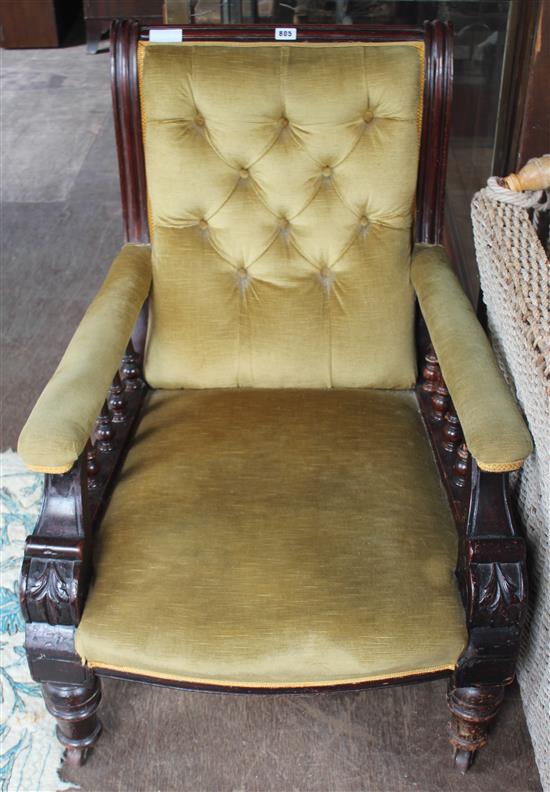 Victorian button back armchair